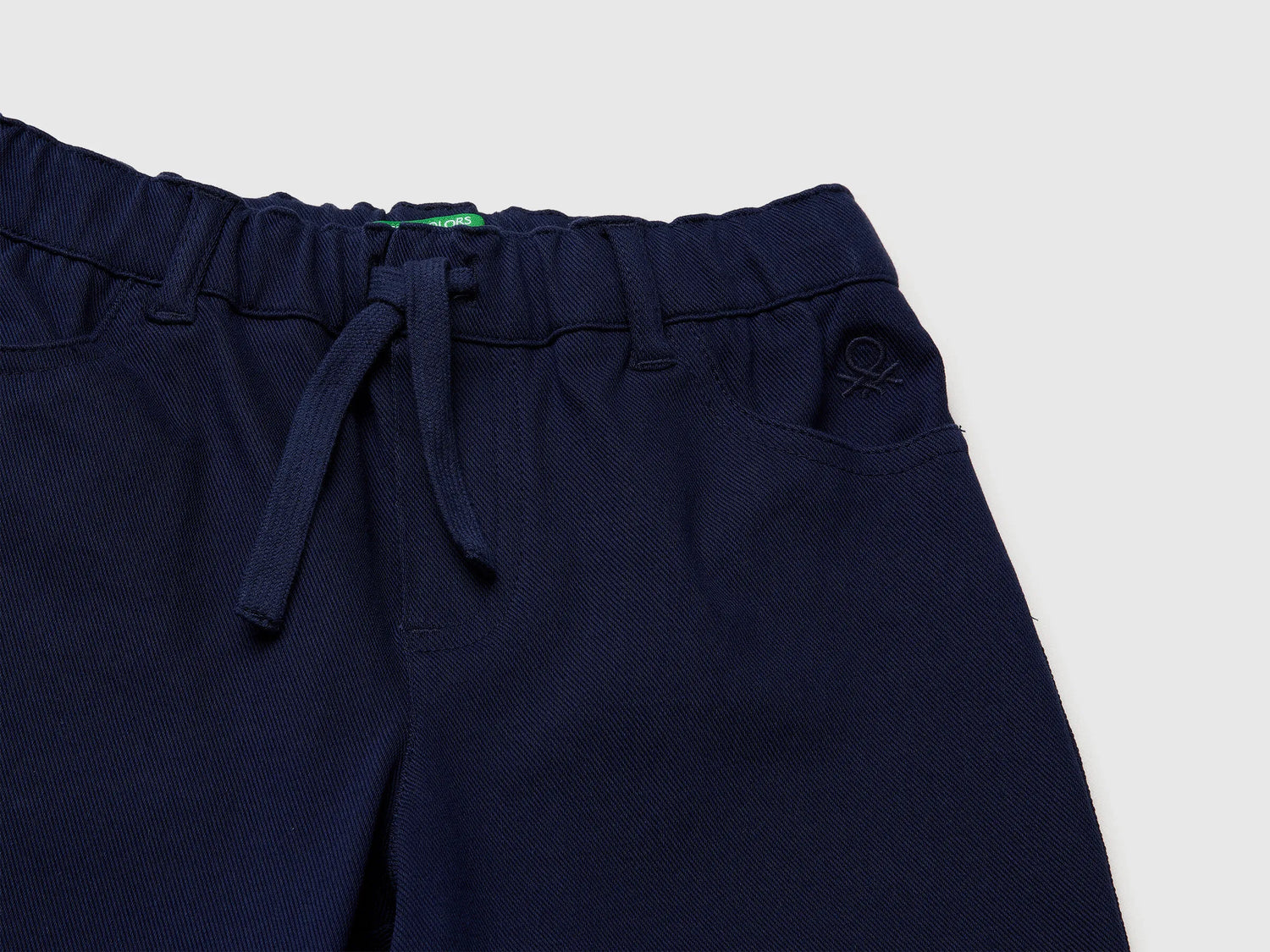 Benetton Dark Blue Boys Stretch Twill Bermuda Shorts SKU: 46D6G9036_252 Image 03