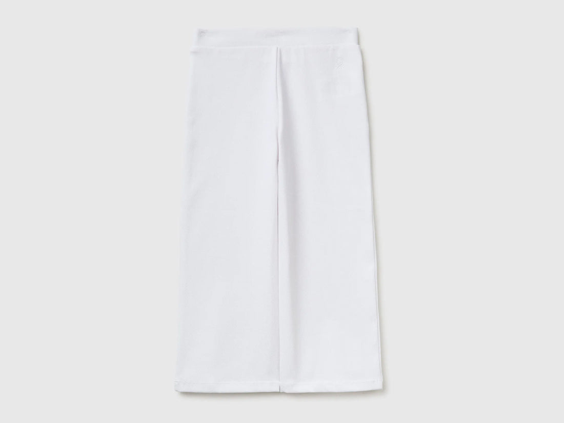 Benetton White Girls Trousers with Straight Leg SKU: 46D6GF02M_101 Image 02