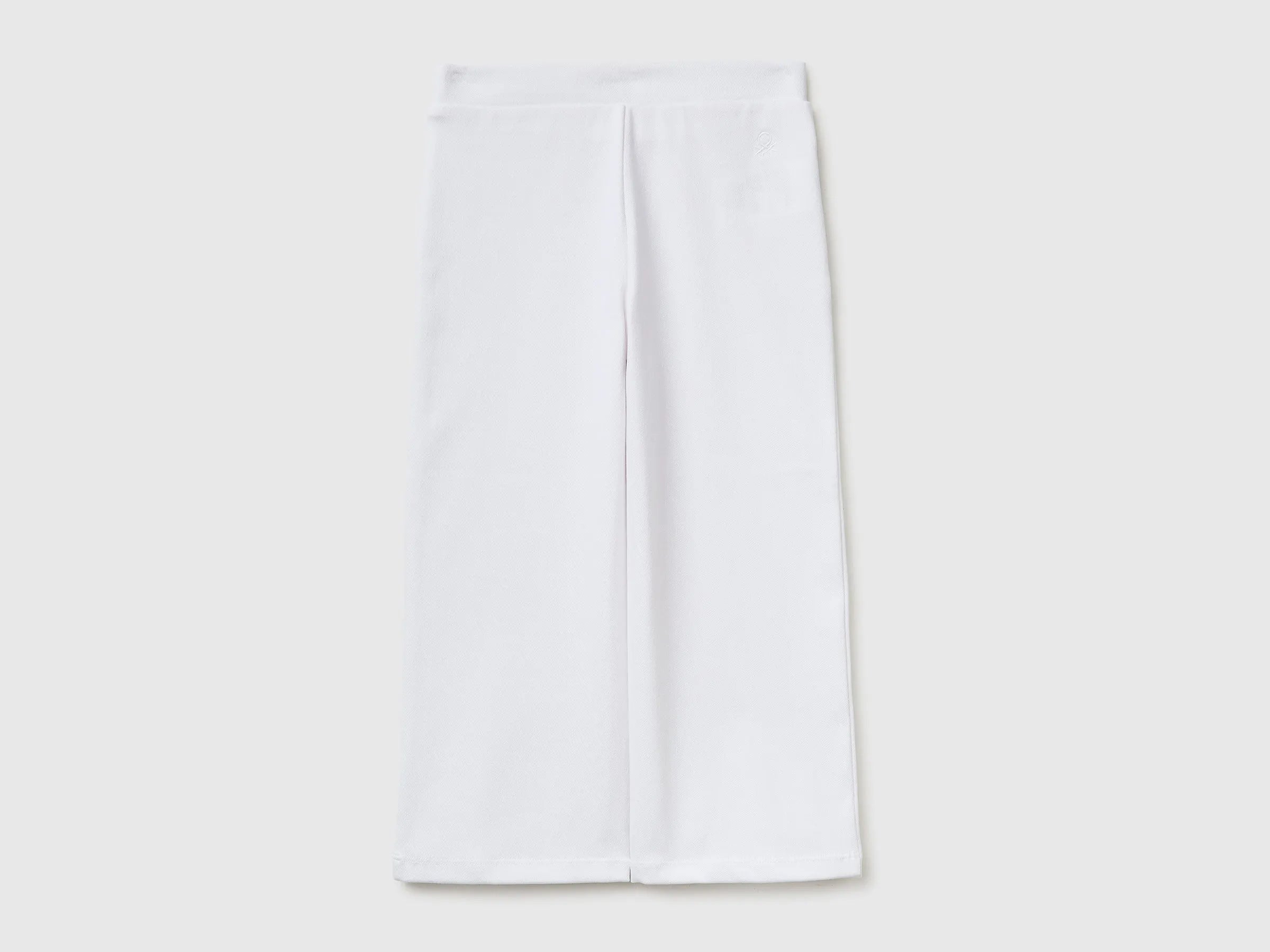 Benetton White Girls Trousers with Straight Leg SKU: 46D6GF02M_101 Image 02