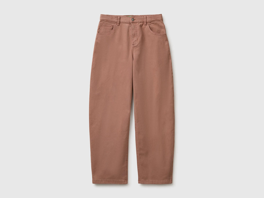 Benetton Brown Boys Five-Pocket Trousers SKU: 46F5CE04W_6U3 Image 01