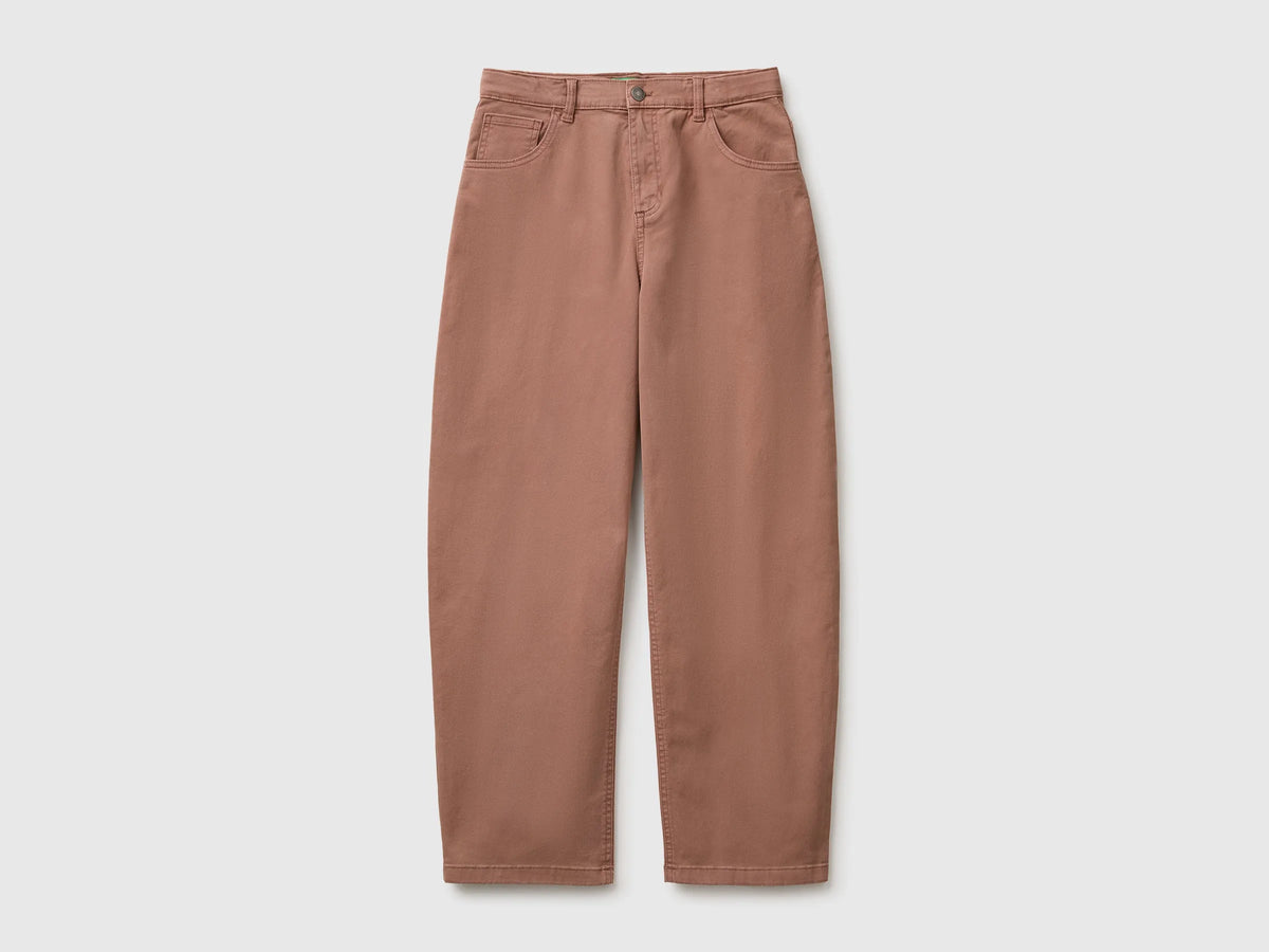 Benetton Brown Boys Five-Pocket Trousers SKU: 46F5CE04W_6U3 Image 01