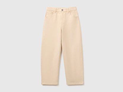 Benetton Beige Boys Five-Pocket Trousers SKU: 46F5CE04W_74Z Image 01