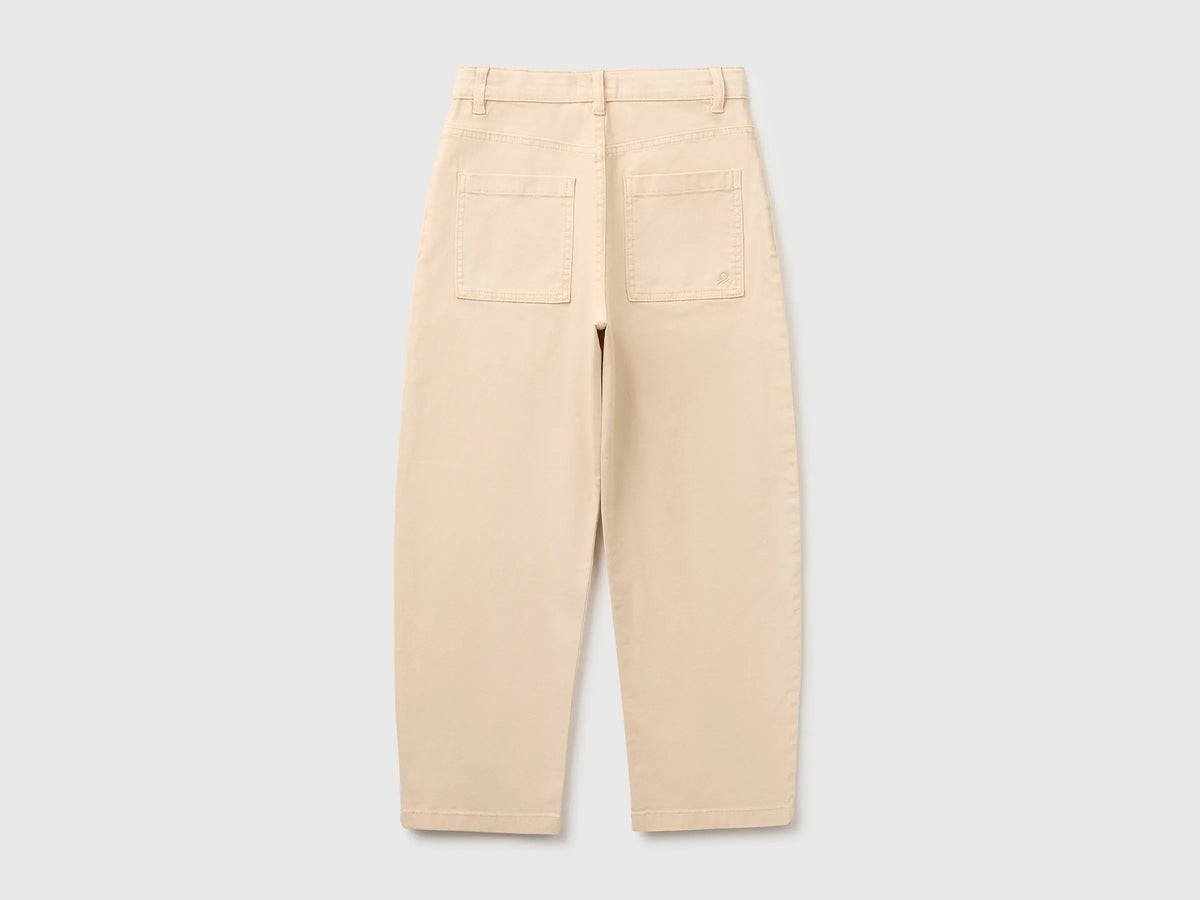 Benetton Beige Boys Five-Pocket Trousers SKU: 46F5CE04W_74Z Image 02