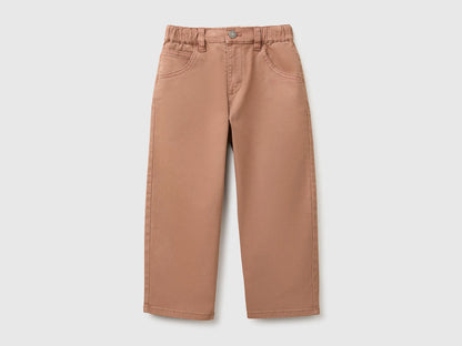 Benetton Brown Boys Stretch Cotton Trousers SKU: 46F5GF037_6U3 Image 01