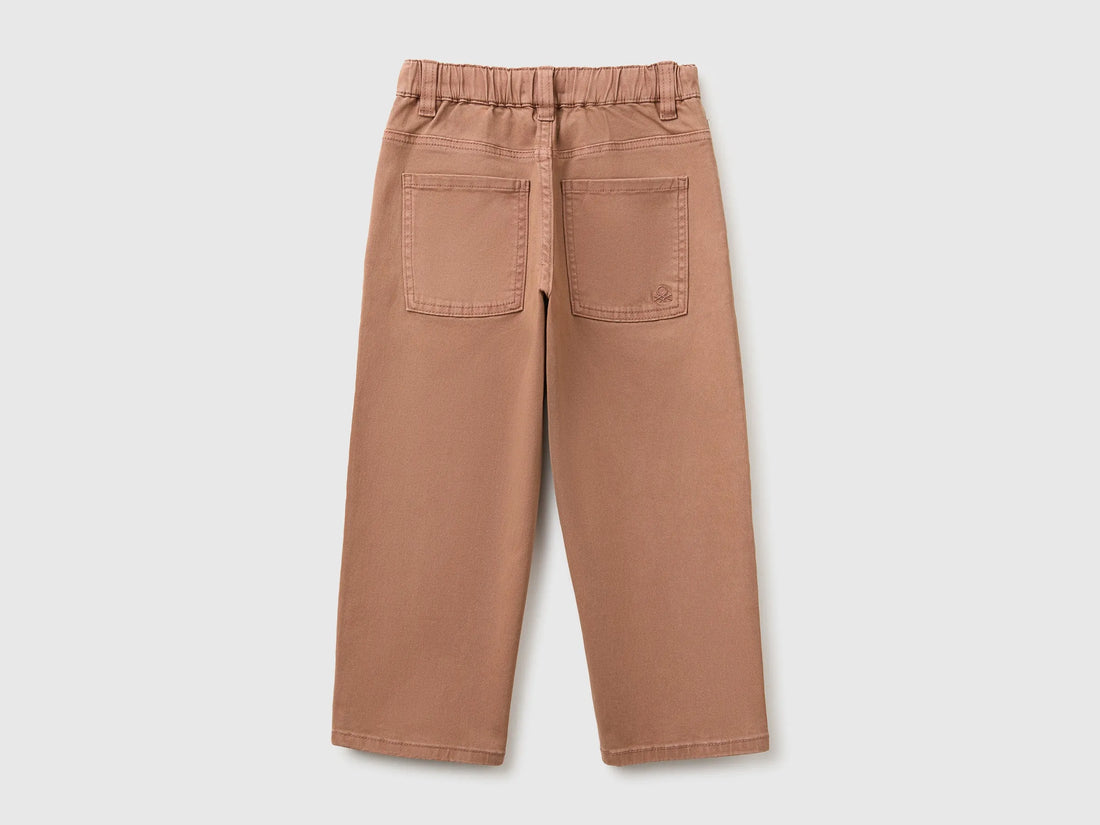 Benetton Brown Boys Stretch Cotton Trousers SKU: 46F5GF037_6U3 Image 02