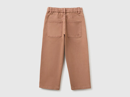Benetton Brown Boys Stretch Cotton Trousers SKU: 46F5GF037_6U3 Image 02