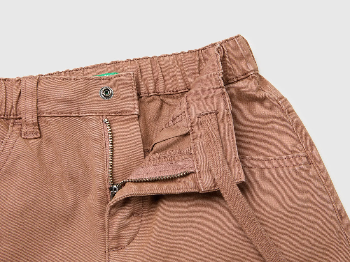Benetton Brown Boys Stretch Cotton Trousers SKU: 46F5GF037_6U3 Image 03