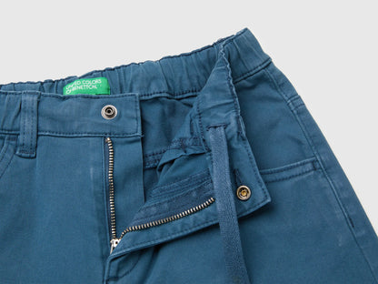 Benetton Dark Blue Boys Stretch Cotton Trousers SKU: 46F5GF037_97T Image 03
