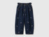 Benetton Blue Girls Balloon Fit Jeans with Embroidery SKU: 46WDGF03E_901 Image 01