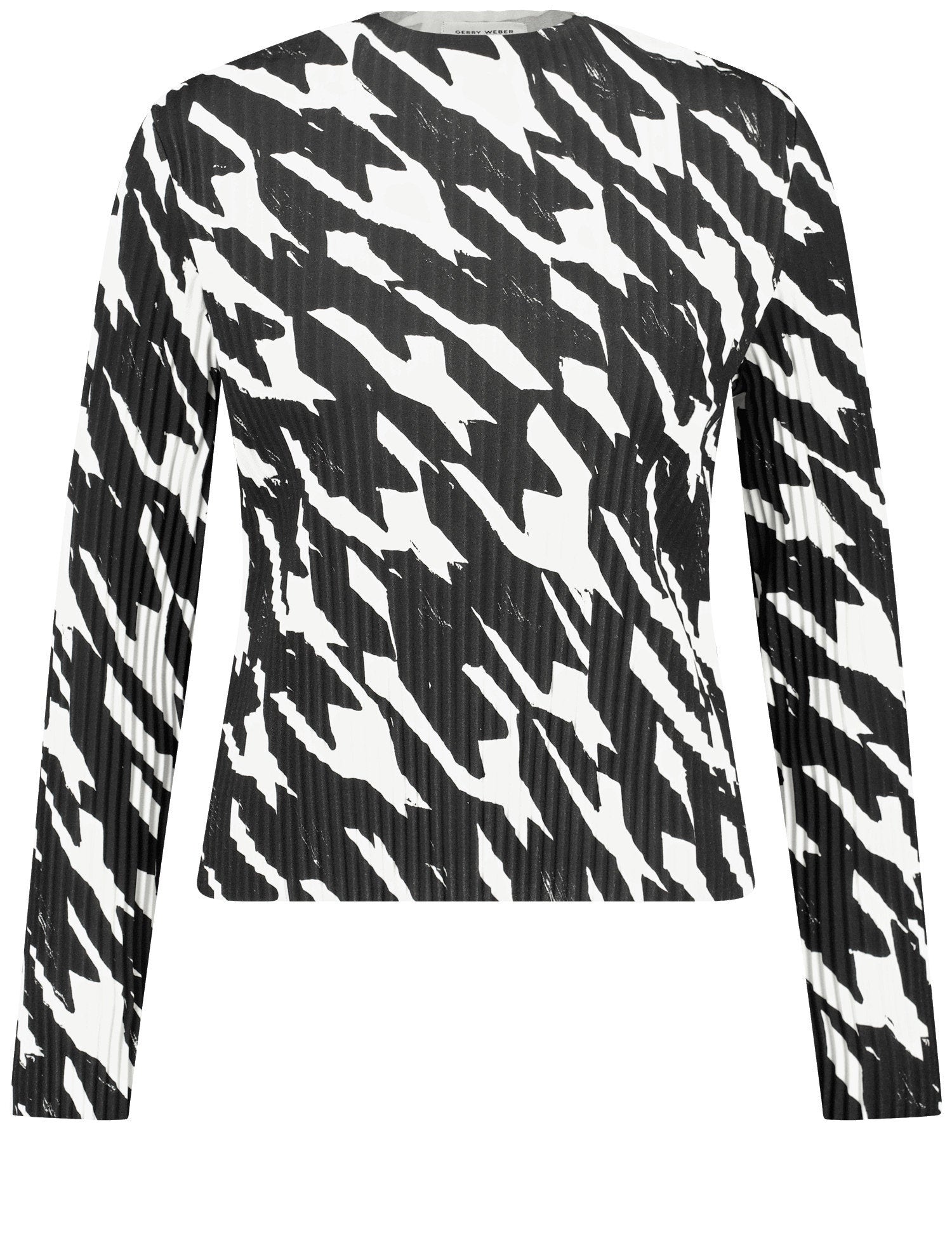 Pleated Long Sleeve Top With A Stand-Up Collar_01