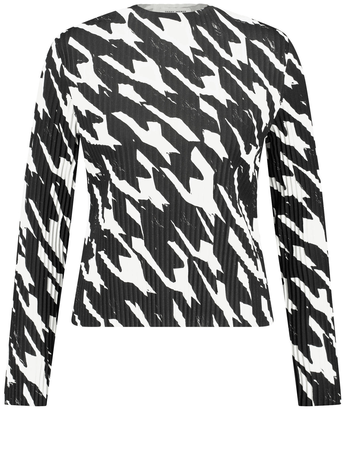 Pleated Long Sleeve Top With A Stand-Up Collar_01