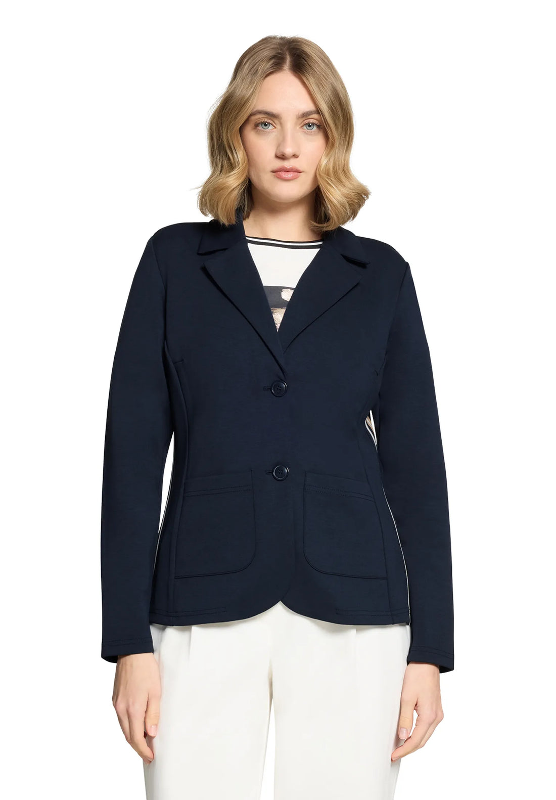 Betty Barclay Dark Sky Women Short Blazer with Patch Pockets SKU: 4715-1761_8345 Image 01