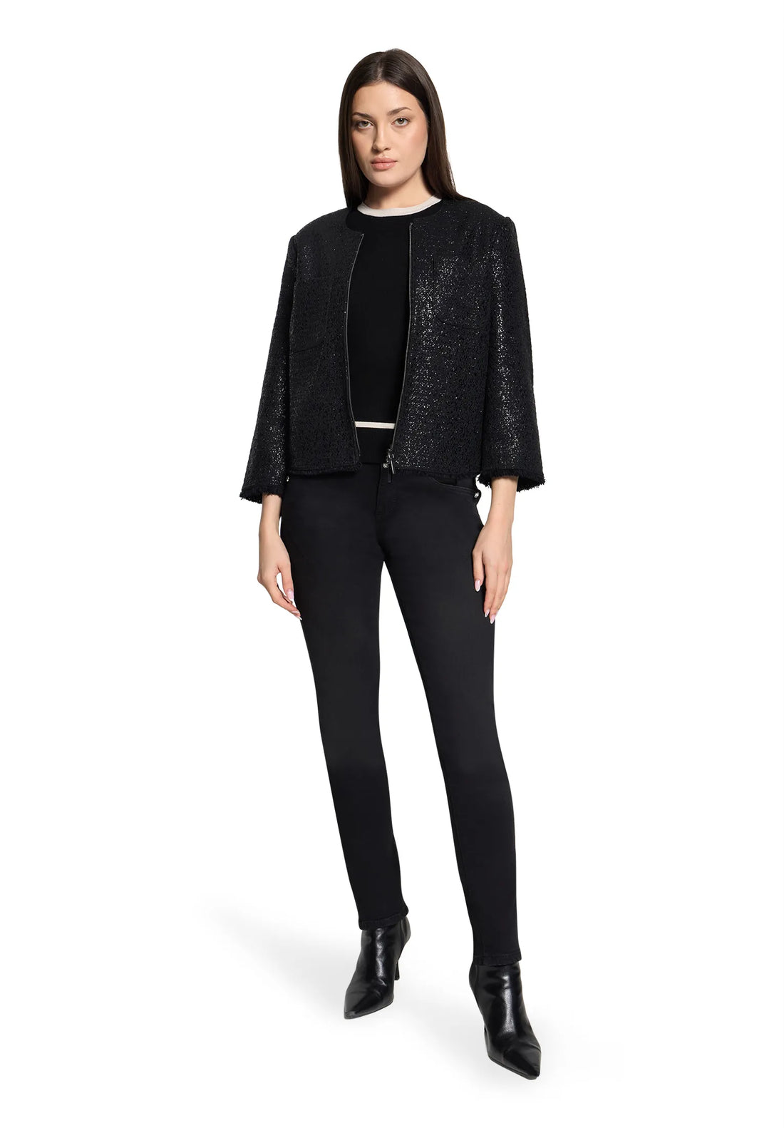 Betty Barclay Black Women Blazer Jacket Long 3/4 Sleeve SKU: 4720-1615_9045 Image 02