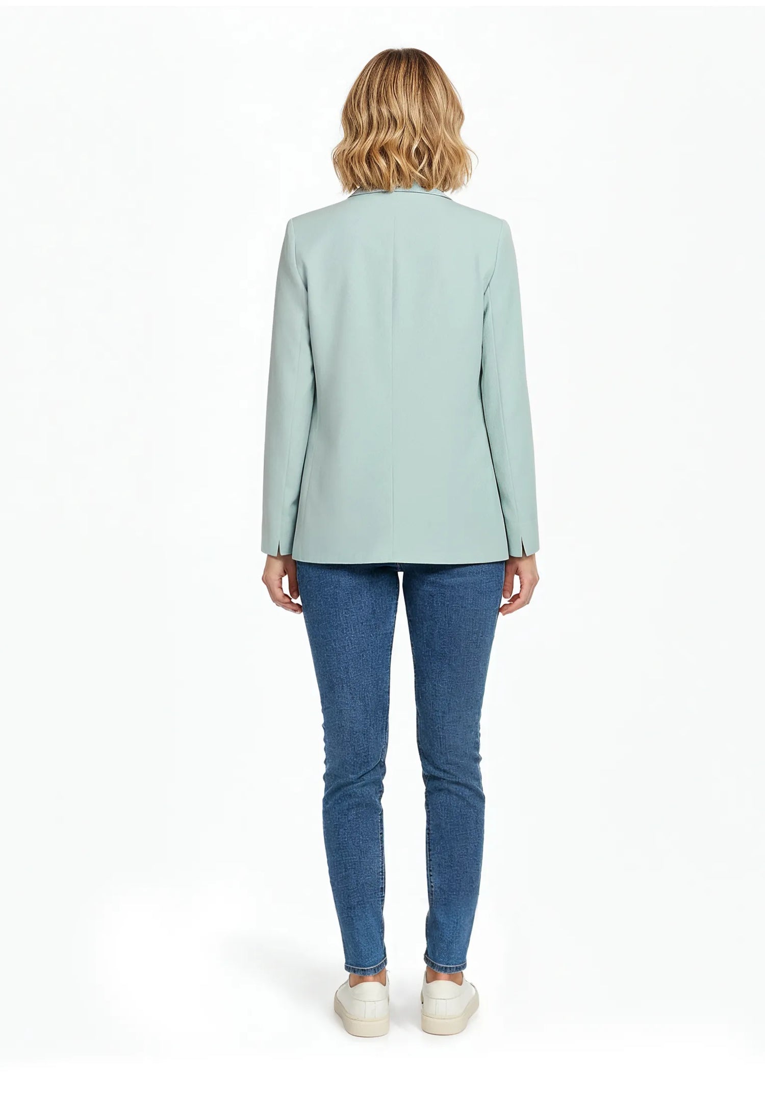 Betty Barclay Gray Mist Women Long Blazer with Lapel Collar SKU: 4724-1840_8270 Image 09