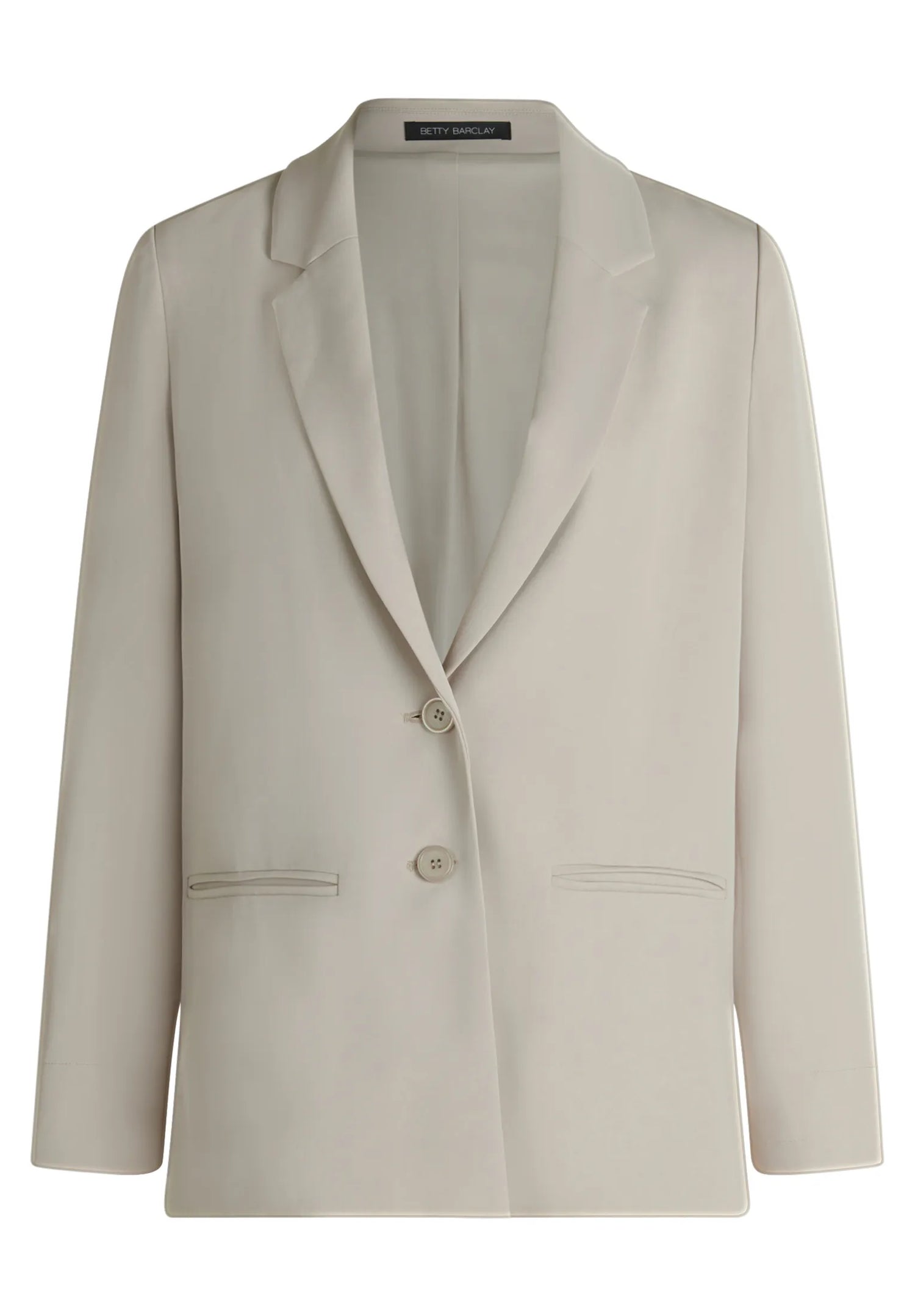 Betty Barclay Light Beige Women Long Blazer with Lapel Collar SKU: 4724-1840_9106 Image 01