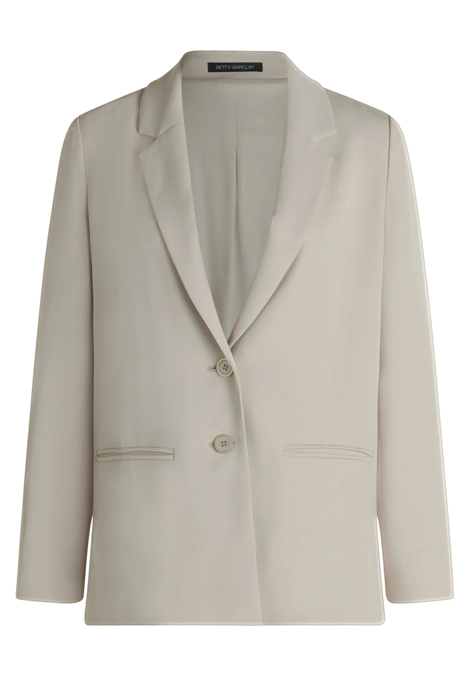 Betty Barclay Light Beige Women Long Blazer with Lapel Collar SKU: 4724-1840_9106 Image 01