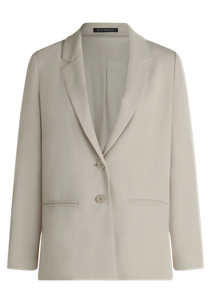 Betty Barclay Light Beige Women Long Blazer with Lapel Collar SKU: 4724-1840_9106 Image 01