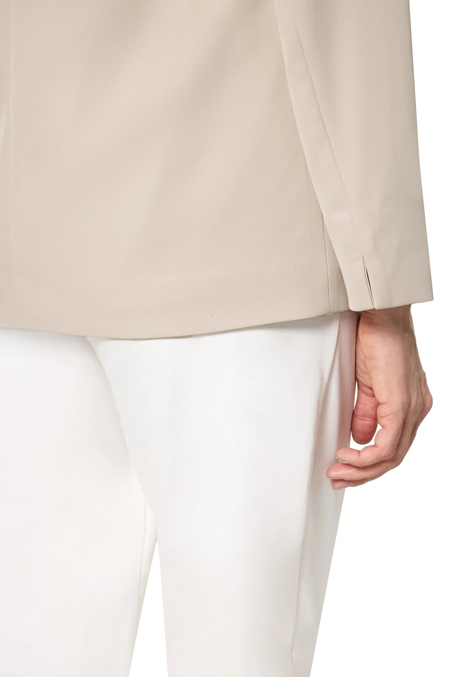Betty Barclay Light Beige Women Long Blazer with Lapel Collar SKU: 4724-1840_9106 Image 07