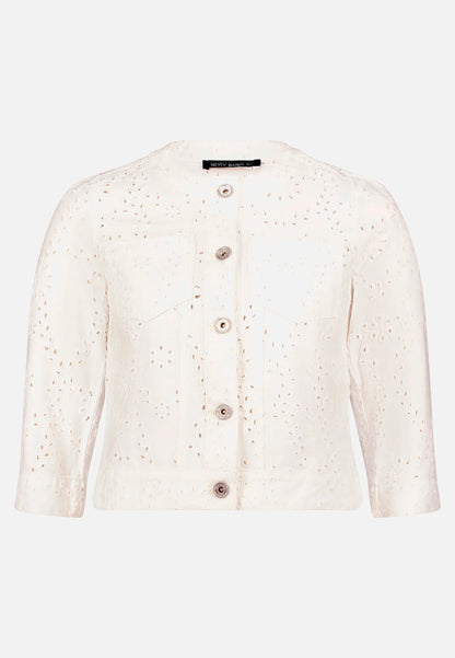 Betty Barclay Offwhite Women Denim Jacket with 3/4 Sleeves SKU: 4747-1942_1014 Image 04