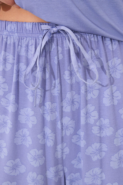 Women Secret_Blue Viscose Short Sleeve Capri Pyjamas_4752518_18_04