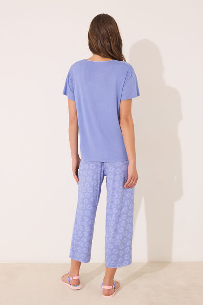 Women Secret_Blue Viscose Short Sleeve Capri Pyjamas_4752518_18_05