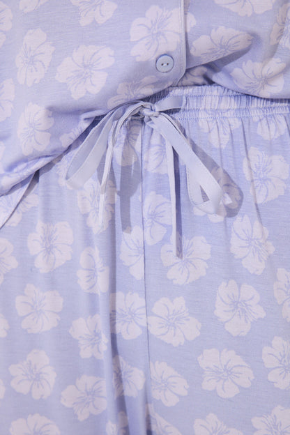 Women Secret_Blue Capri Viscose Classic Pyjamas_4752519_12_02