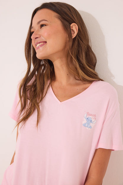 Women Secret_Lilo &amp; Stitch Pink Short Pyjamas_4752524_70_01