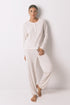 Women Secret_Ivory_Long Ivory Waffle Texture Pajamas_4752531_96_01