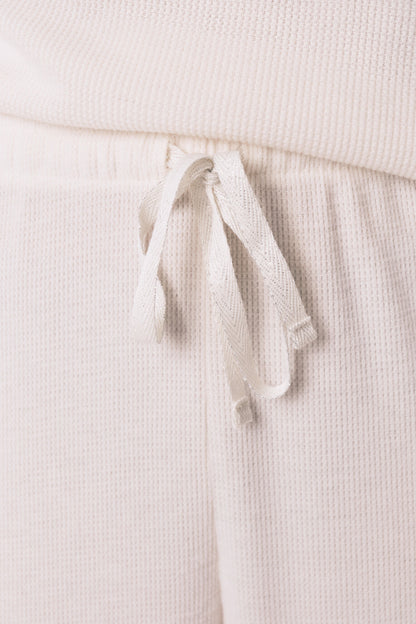 Women Secret_Ivory_Long Ivory Waffle Texture Pajamas_4752531_96_04