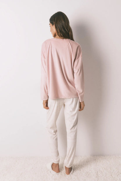 Women Secret_Pink_Soft Fleece Long Pyjamas with Pink Border Print_4752547_71_05