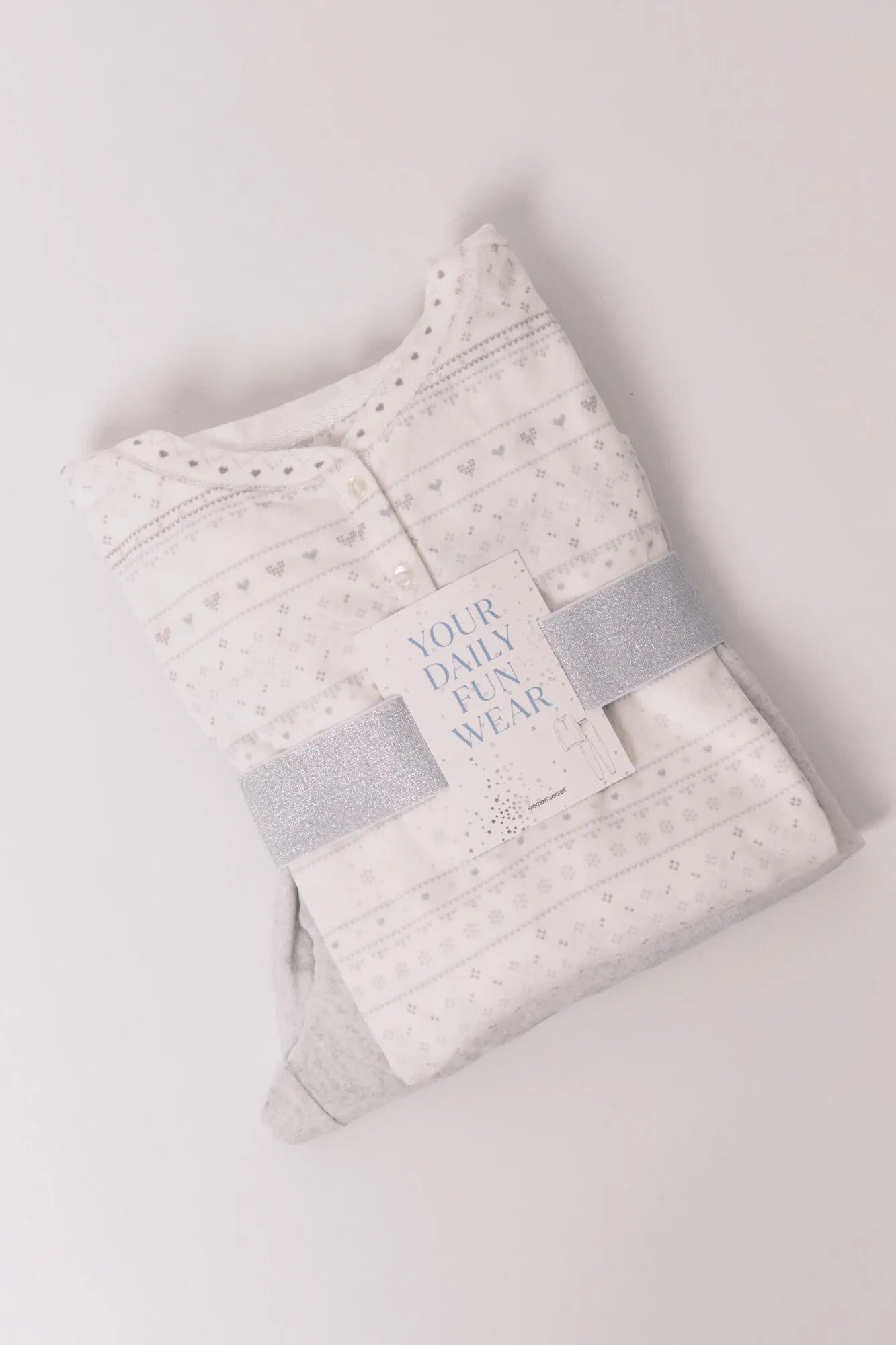 Women Secret_White Print_Soft Grey Fleece Long Pyjamas with Border Print_4752548_97_06