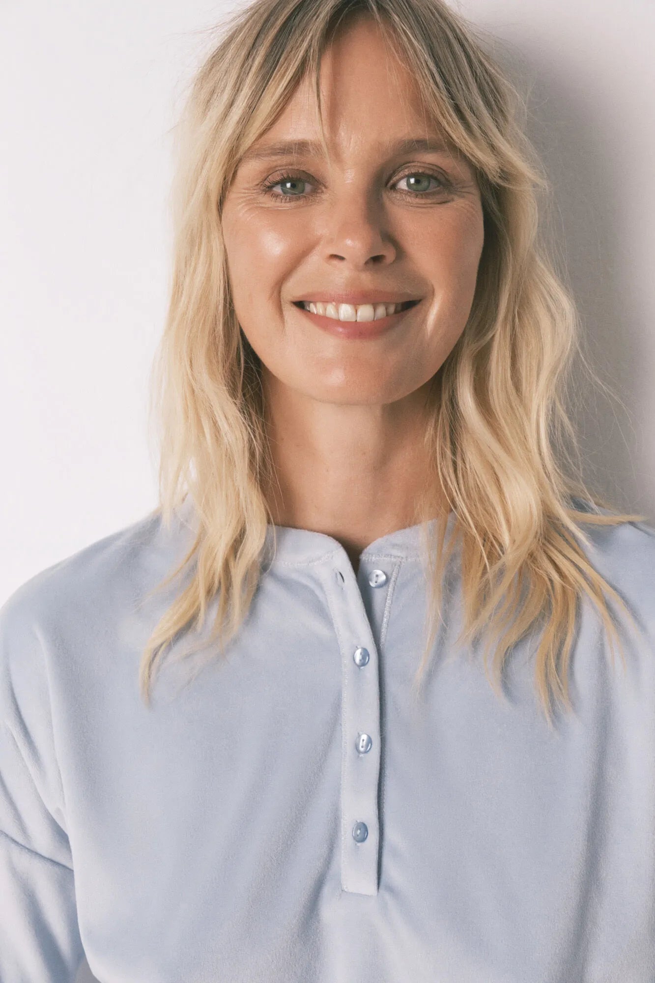 Women Secret_Medium Blue_Soft Blue Fleece Long Pyjamas with Border Print_4752549_13_04