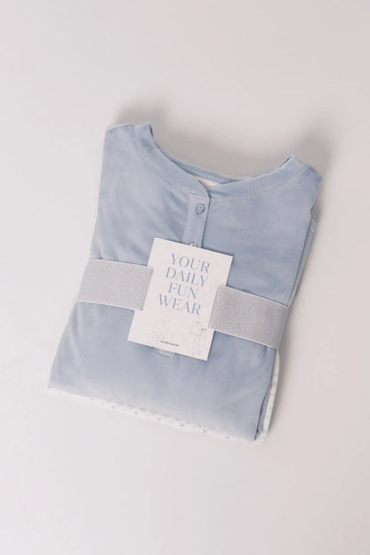 Women Secret_Medium Blue_Soft Blue Fleece Long Pyjamas with Border Print_4752549_13_05