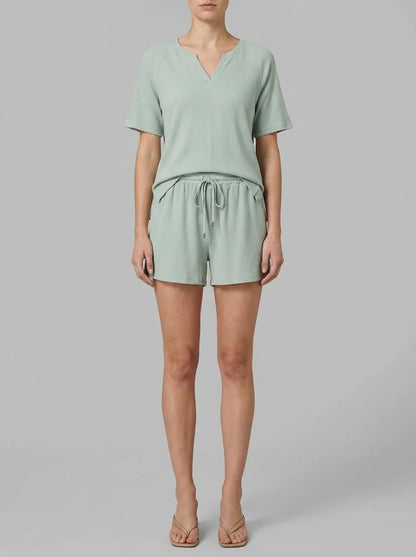 Women Secret Green Women Green Waffle Knit Short Pyjamas SKU: 4753106_21 Image 00