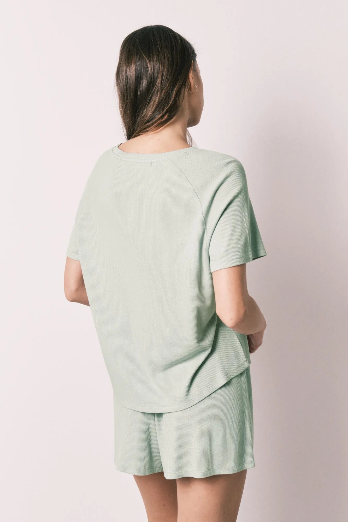 Women Secret Green Women Green Waffle Knit Short Pyjamas SKU: 4753106_21 Image 07