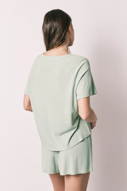 Women Secret Green Women Green Waffle Knit Short Pyjamas SKU: 4753106_21 Image 07