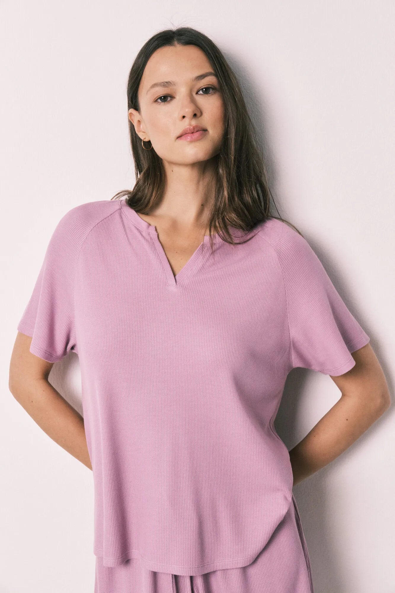 Women Secret Pink Women Pink Waffle Short Pyjamas SKU: 4753107_72 Image 04