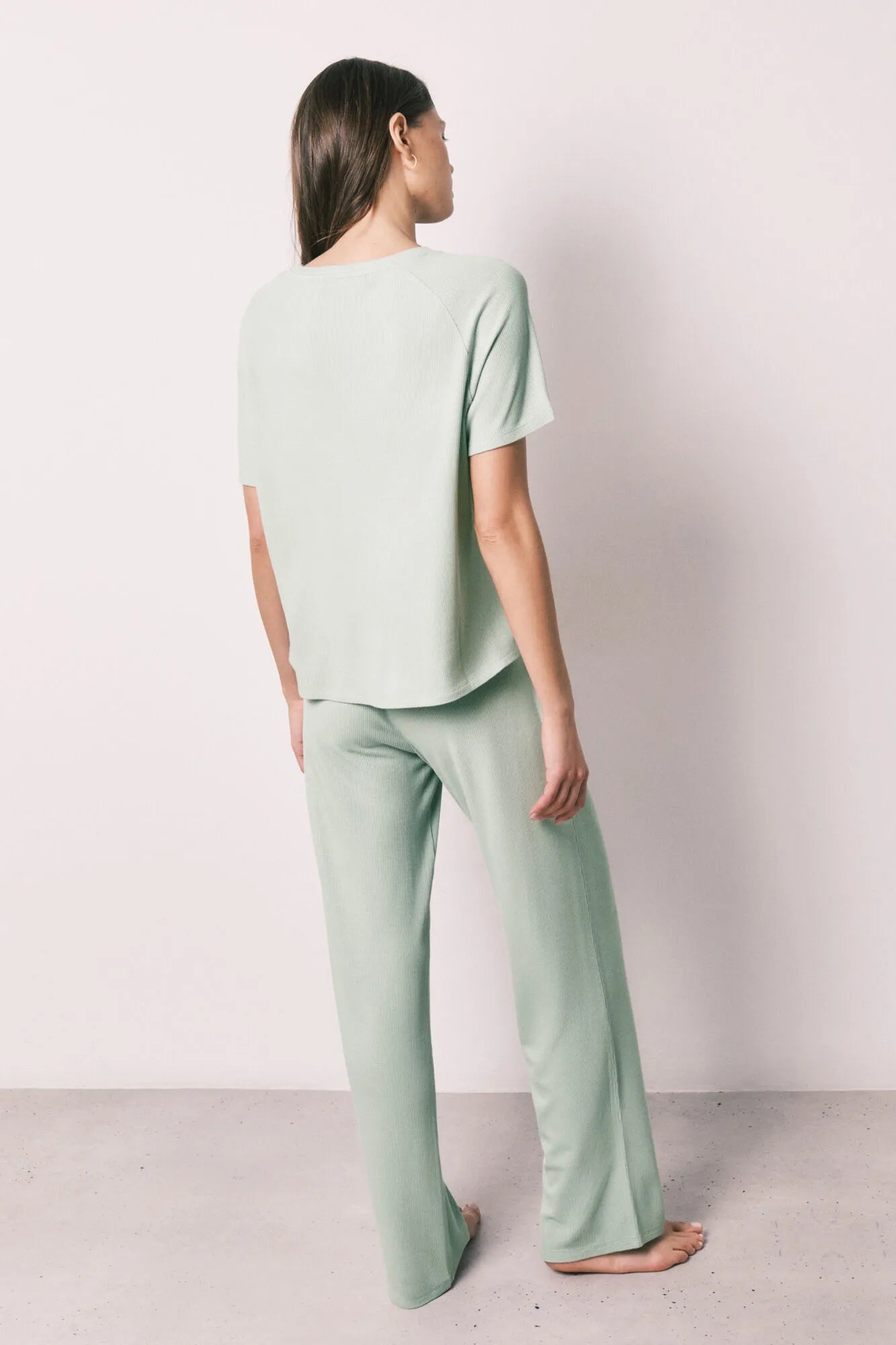Women Secret Green Women Green Waffle Capri Pyjamas SKU: 4753108_21 Image 07