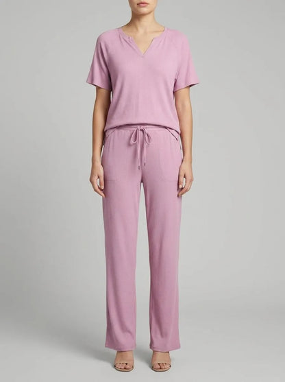 Women Secret Pink Women Pink Waffle Texture Capri Pyjamas SKU: 4753109_72 Image 00