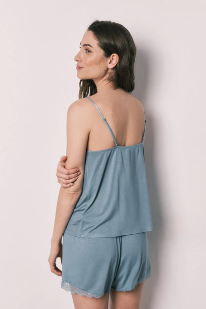 Women Secret Medium Blue Women Blue Viscose Soft Touch Short Pyjamas SKU: 4753110_15 Image 04