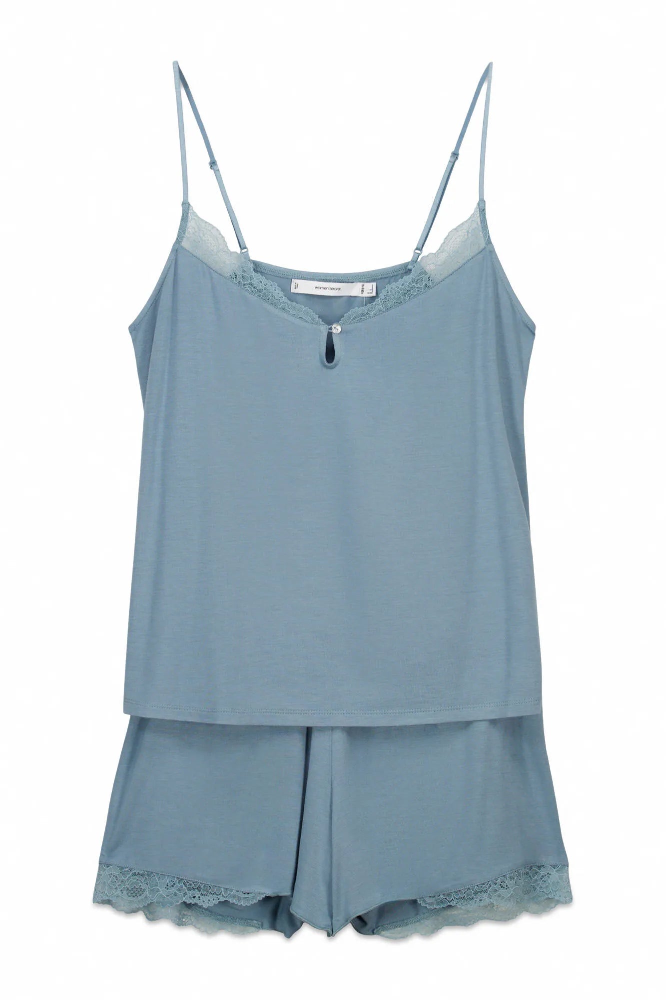 Women Secret Medium Blue Women Blue Viscose Soft Touch Short Pyjamas SKU: 4753110_15 Image 07