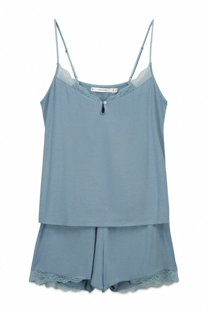 Women Secret Medium Blue Women Blue Viscose Soft Touch Short Pyjamas SKU: 4753110_15 Image 07