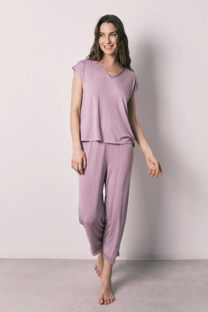 Women Secret Pink Women Pink Viscose Soft Touch Capri Pyjamas SKU: 4753111_73 Image 01