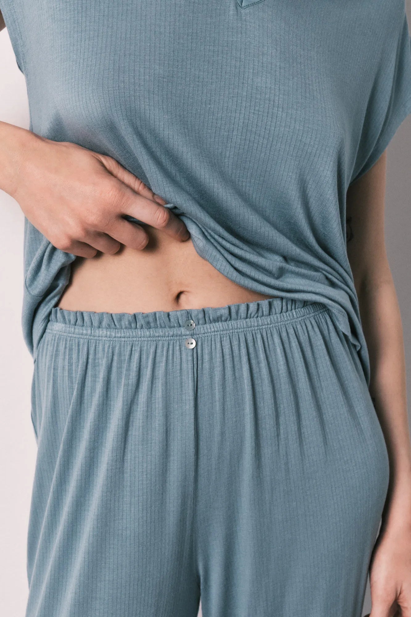 Women Secret Medium Blue Women Blue Viscose Soft Touch Capri Pyjamas SKU: 4753112_15 Image 04