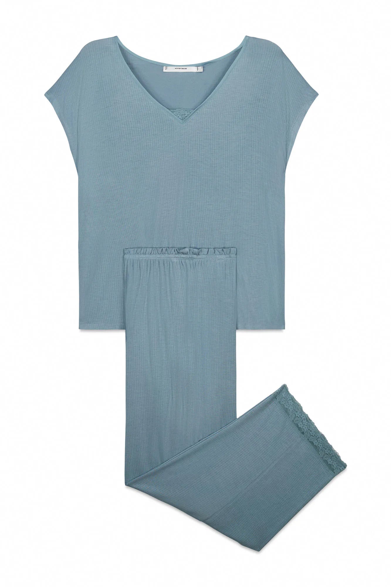 Women Secret Medium Blue Women Blue Viscose Soft Touch Capri Pyjamas SKU: 4753112_15 Image 07