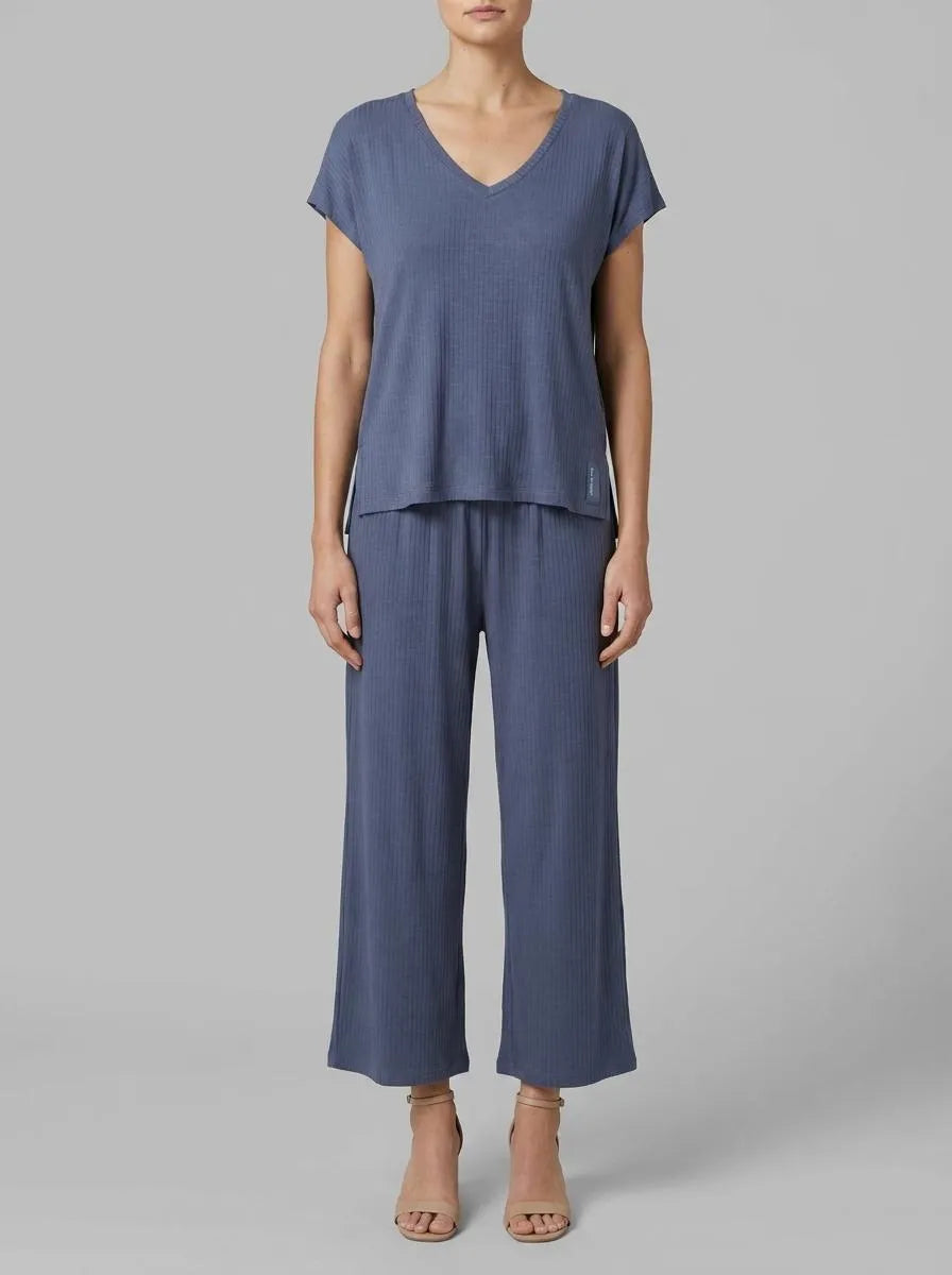 Women Secret Medium Blue Women Blue Soft Viscose Capri Pyjamas SKU: 4753115_15 Image 00