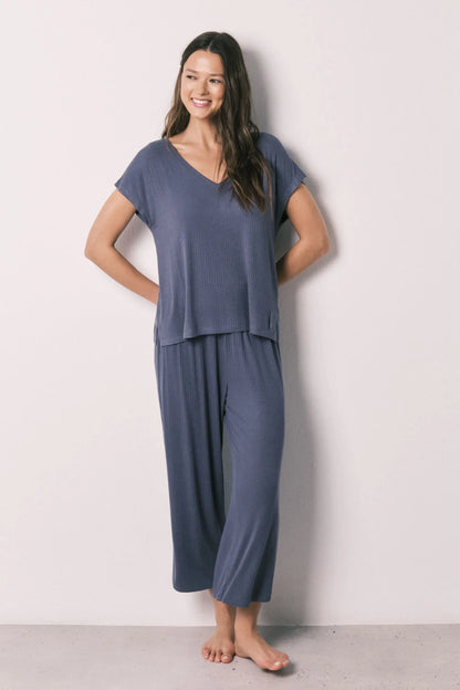 Women Secret Medium Blue Women Blue Soft Viscose Capri Pyjamas SKU: 4753115_15 Image 01