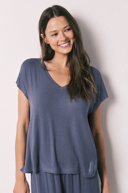 Women Secret Medium Blue Women Blue Soft Viscose Capri Pyjamas SKU: 4753115_15 Image 03