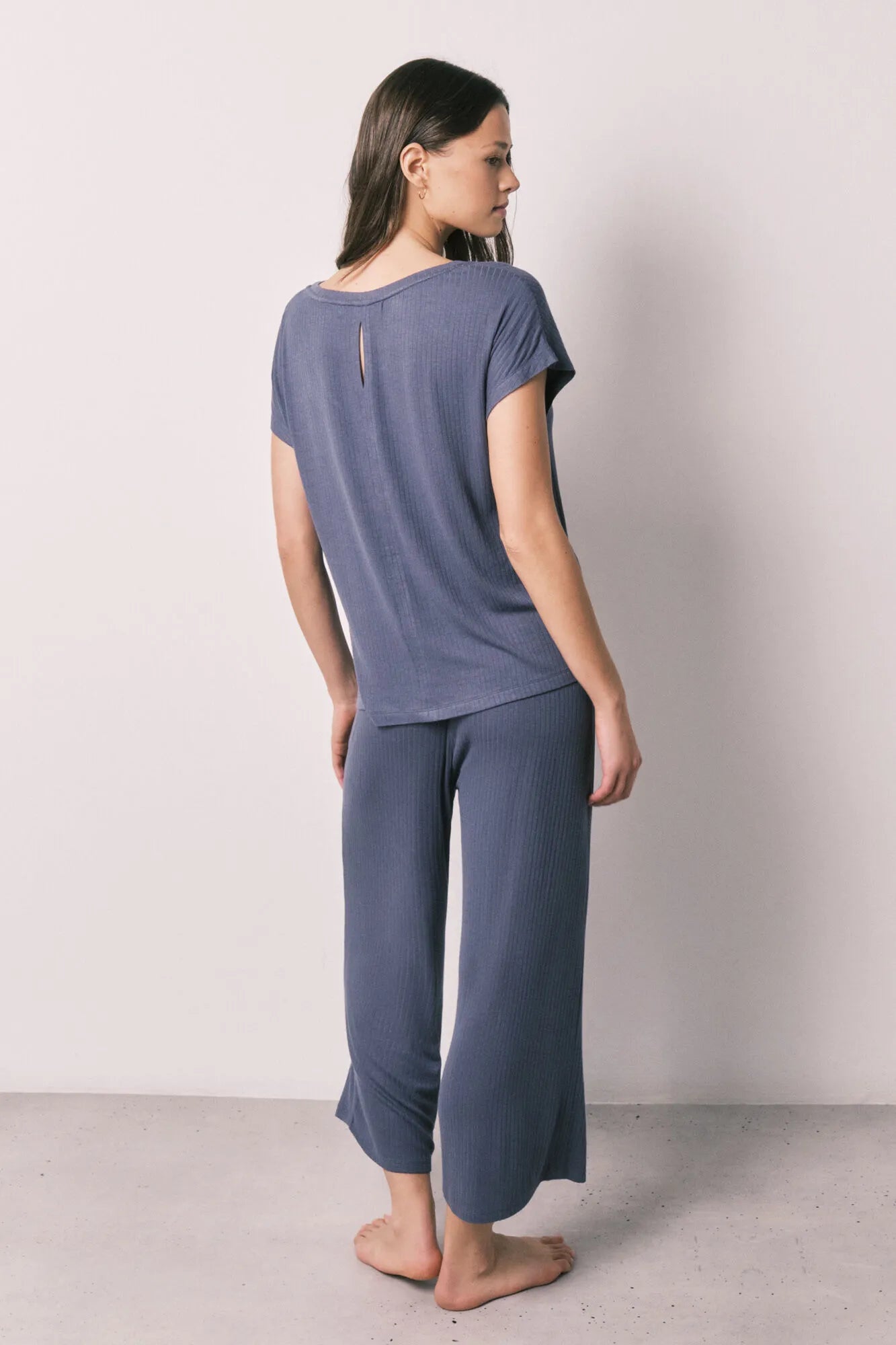 Women Secret Medium Blue Women Blue Soft Viscose Capri Pyjamas SKU: 4753115_15 Image 06