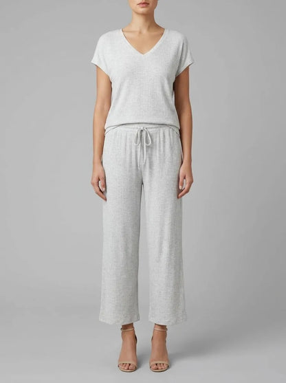 Women Secret Dark Grey Women Grey Viscose Soft Capri Pyjamas SKU: 4753116_44 Image 00